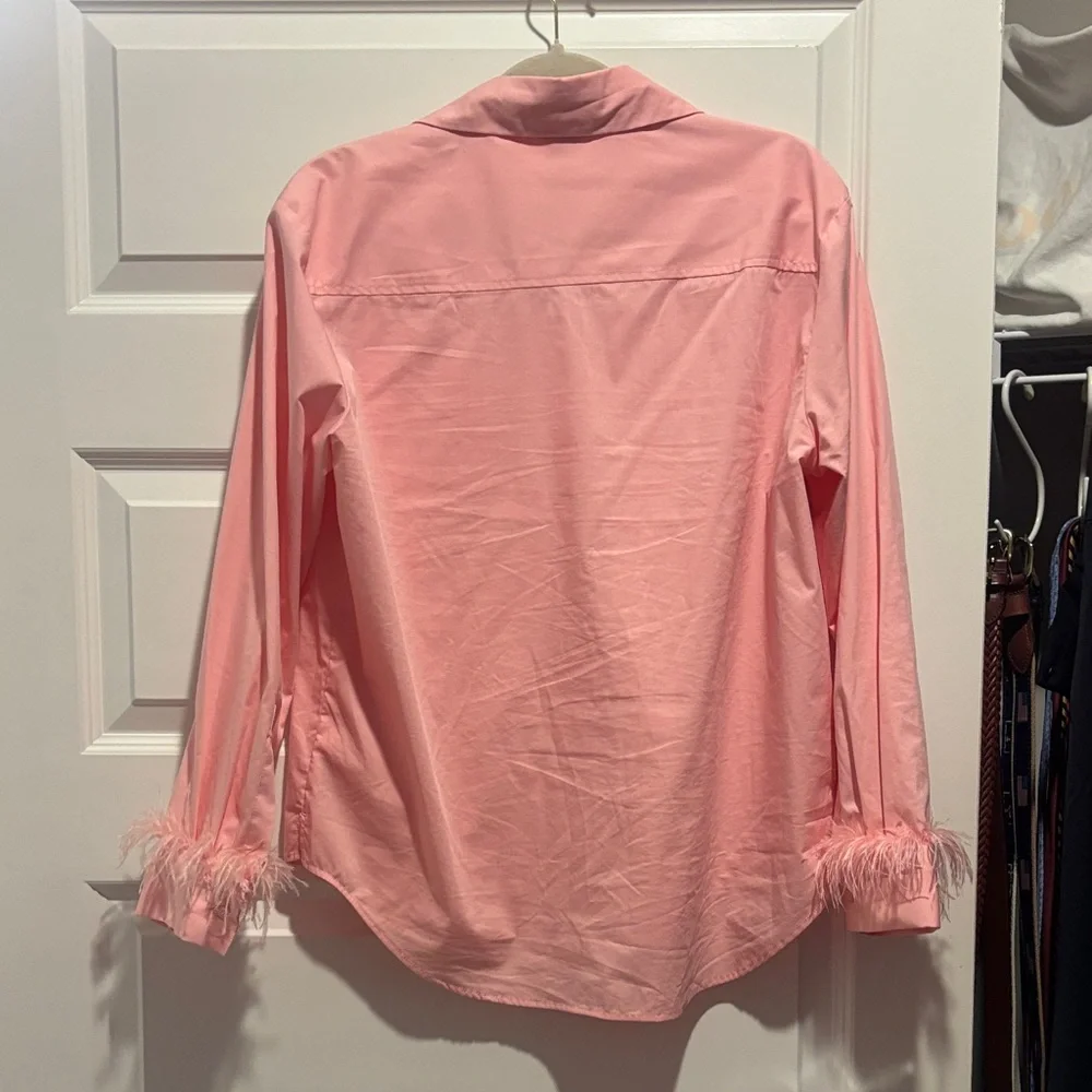 Pink feather button down - Picture 5 of 5